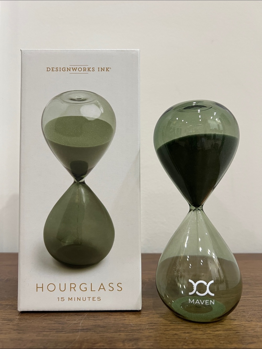 DESIGNWORKS INK 15 Minute Hourglass - Sage Green